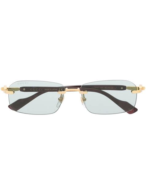 men with gucci glasses on|Gucci rimless glasses for men.